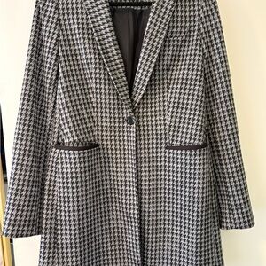 Tommy Hilfiger Black and White Houndstooth Blazer